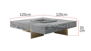 Square Marble Coffee Table – Post-Modern Light Luxury Gold Steel Legs-GraffitiWallArts