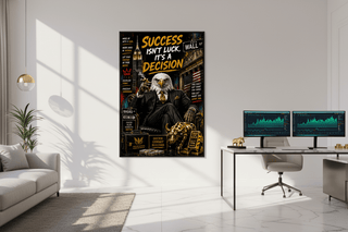 Success Isn't Luck Wall Street Millionaire Canvas Wall Art | Eagle Business Suit Motivational Print