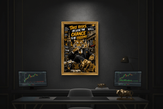 Take Risks Wall Street Tiger Canvas Wall Art