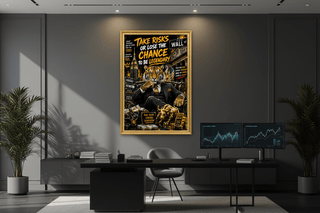 Take Risks Wall Street Tiger Canvas Wall Art