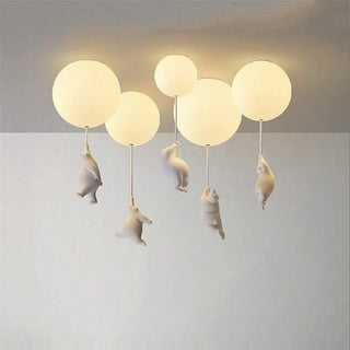Teddy Bears Holding Balloons Ceiling Light | Kids Room Nursery Light-GraffitiWallArts