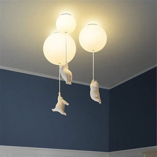 Teddy Bears Holding Balloons Ceiling Light | Kids Room Nursery Light-GraffitiWallArts