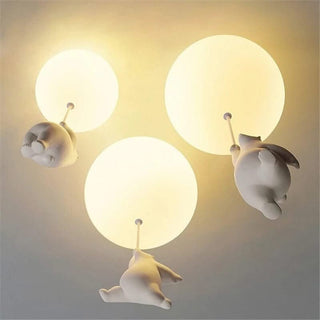 Teddy Bears Holding Balloons Ceiling Light | Kids Room Nursery Light-GraffitiWallArts