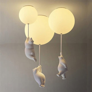 Teddy Bears Holding Balloons Ceiling Light | Kids Room Nursery Light-GraffitiWallArts