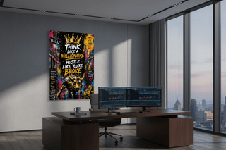 Think Like A Millionaire Wall Street Bull Canvas Wall Art