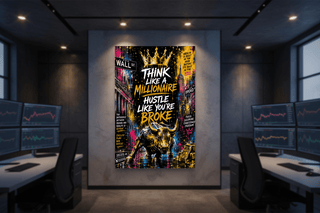 Think Like A Millionaire Wall Street Bull Canvas Wall Art