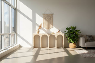 Travertine & Marble Console Table Calacatta Stone-GraffitiWallArts