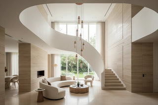 Travertine Stone Cylinder Staircase Pendant Light – Wabi-Sabi Cascade, 6 to 18 Heads-GraffitiWallArts
