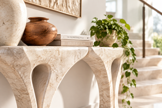 Triple Arch Console Table for Entryway or Living Room – Ivory-GraffitiWallArts