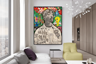 TuPac Rapper Singer Canvas Wall Art-GraffitiWallArts