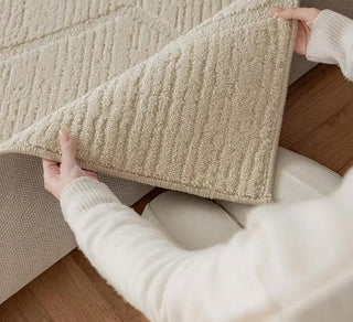 Twin Ripples 3D Diatom Silk Rugs for Living Room-Rugs