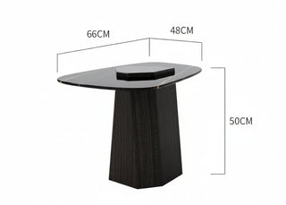 Two-Tone Marble Coffee Table – Sculptural Wabi-Sabi Italian Minimalist Pedestal-GraffitiWallArts