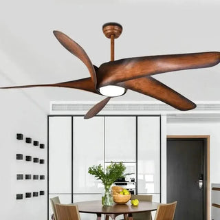 Vintage Brown Ceiling Fan 60 Inch with Remote Control & LED Light-GraffitiWallArts
