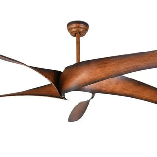 Vintage Brown Ceiling Fan 60 Inch with Remote Control & LED Light-GraffitiWallArts