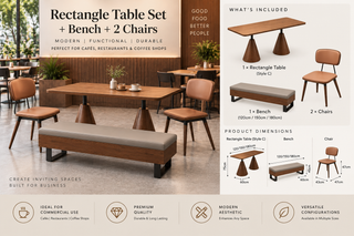 Wabi Sabi Cafe Table and Chair Furniture Set-GraffitiWallArts
