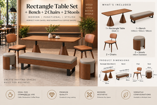 Wabi Sabi Cafe Table and Chair Furniture Set-GraffitiWallArts