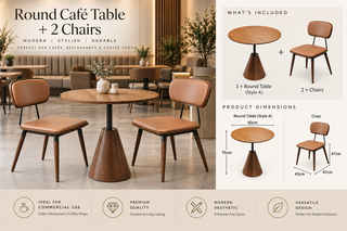 Wabi Sabi Cafe Table and Chair Furniture Set-GraffitiWallArts