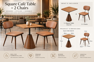 Wabi Sabi Cafe Table and Chair Furniture Set-GraffitiWallArts