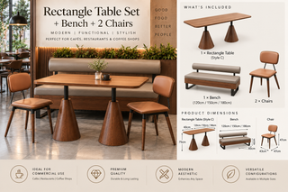 Wabi Sabi Cafe Table and Chair Furniture Set-GraffitiWallArts