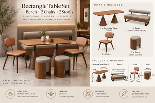 Wabi Sabi Cafe Table and Chair Furniture Set-GraffitiWallArts