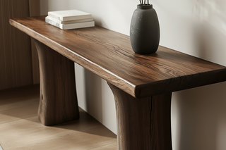 Wabi-Sabi Solid Wood Console Table – Camphor Wood Hallway Altar Table Vintage Style-GraffitiWallArts