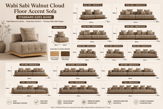 Divano d'accento Wabi Sabi Walnut Cloud – Legno di noce scuro e chiaro