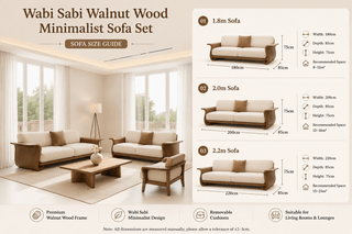 Wabi Sabi Walnoot Houten Minimalistische Bankstel