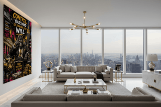 Wall Street Gorilla Canvas Wall Art | Control Your Mind Forex Trading Motivational Print-GraffitiWallArts