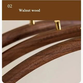 Walnut Wood Arc Clothes Hanger with Gold Hook – Premium Half-Moon Wardrobe Organiser-GraffitiWallArts