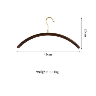 Walnut Wood Arc Clothes Hanger with Gold Hook – Premium Half-Moon Wardrobe Organiser-GraffitiWallArts