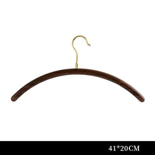 Walnut Wood Arc Clothes Hanger with Gold Hook – Premium Half-Moon Wardrobe Organiser-GraffitiWallArts