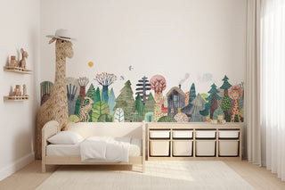 Watercolour Forest Greenery Wall Sticker for Bedrooms-GraffitiWallArts