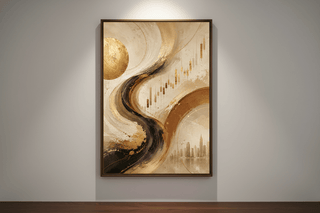 Wealth Flow Abstract Boho Finance Canvas Wall Art-GraffitiWallArts