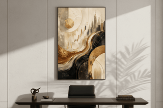 La Riqueza Es Un Flujo Arte Mural Abstracto Boho De Finanzas En Lienzo