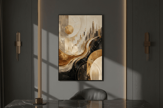 Wealth Is A Flow Abstract Boho Finance Canvas Wall Art
