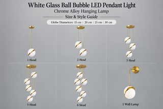 Lámparas colgantes LED de burbuja de bola de vidrio blanco - Estilo moderno