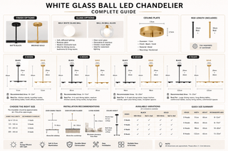 White Glass Ball LED Chandelier for Kitchen Island-GraffitiWallArts