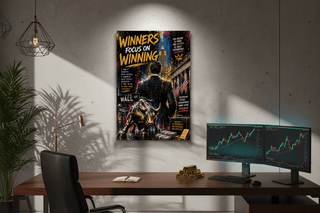 Winners Focus On Winning Wall Street Millionaire Canvas Wall Art-GraffitiWallArts