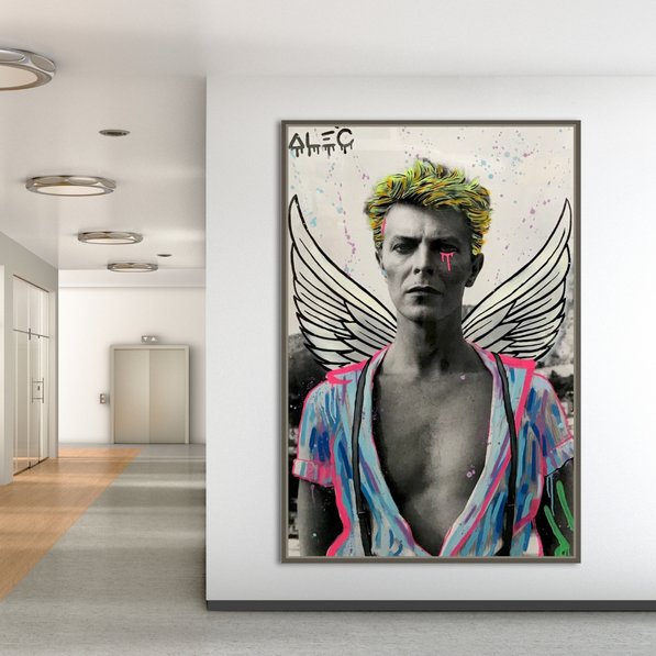 David Bowie Angel Singer by Alec Canvas Wall Art