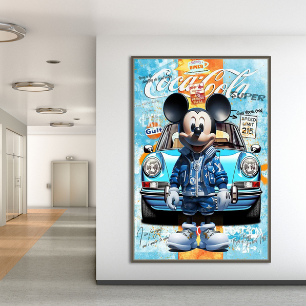 Mickey Canvas Wall Art - The Racer: A Must-Have Piece