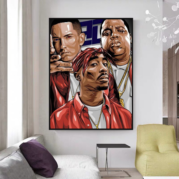 TuPac and Biggie Smalls Singers Canvas Wall Art