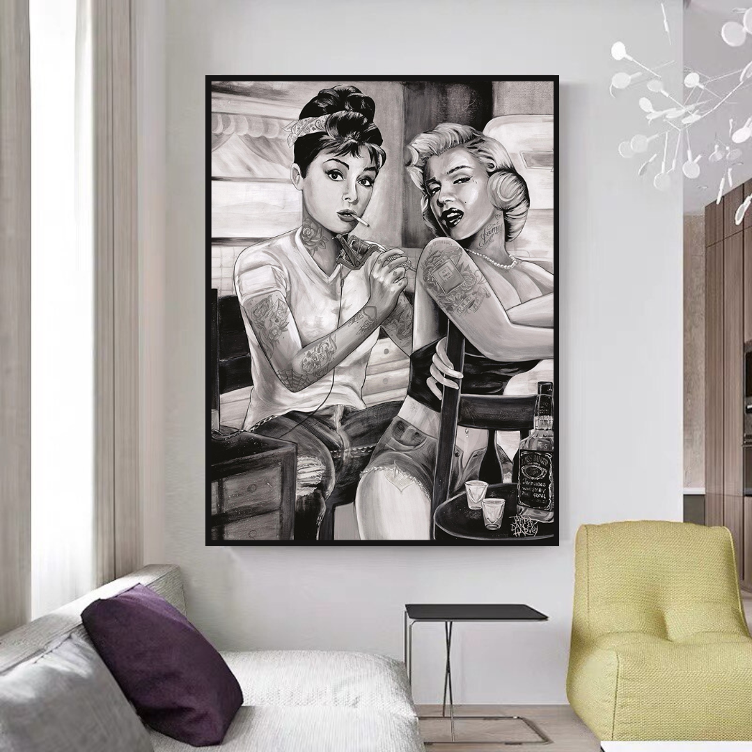 Audrey and Marilyn Canvas Wall Art: Elegant and Timeless