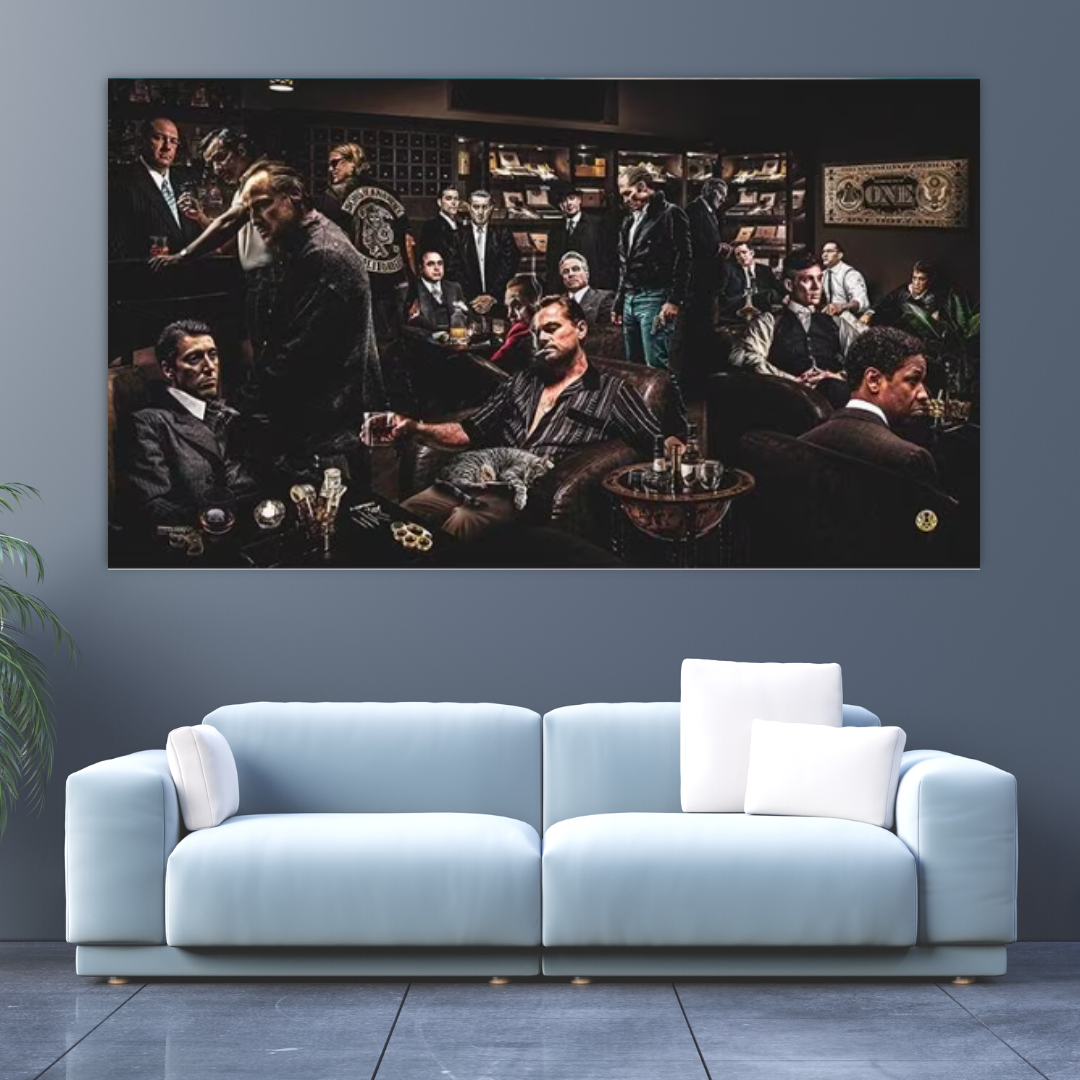 Godfather Scarface Character Canvas Wall Hanging Art for Living Room - Office - Gift - GraffitiWallArt