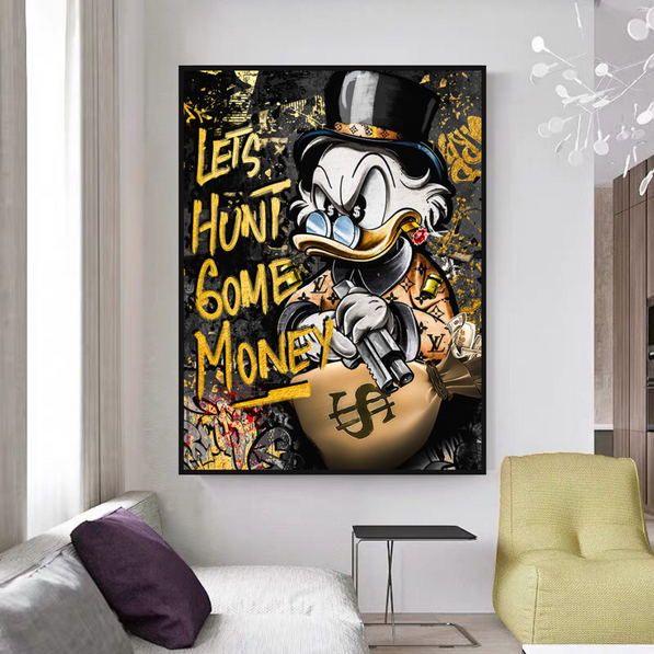 Scrooge McDuck Lets Hunt Some Money Canvas Wall Art