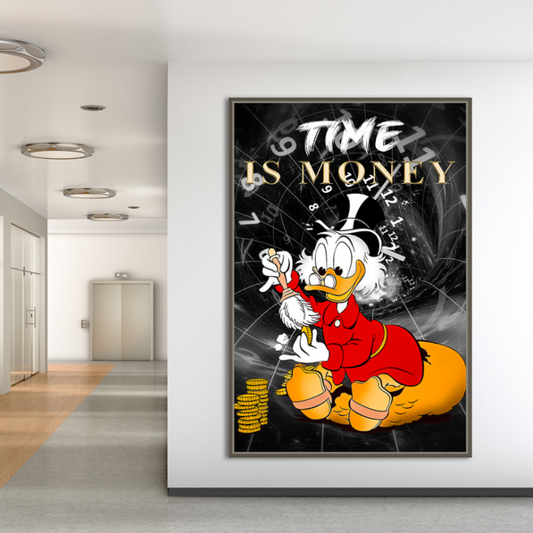 Scrooge McDuck Time is Money Canvas Wall Art
