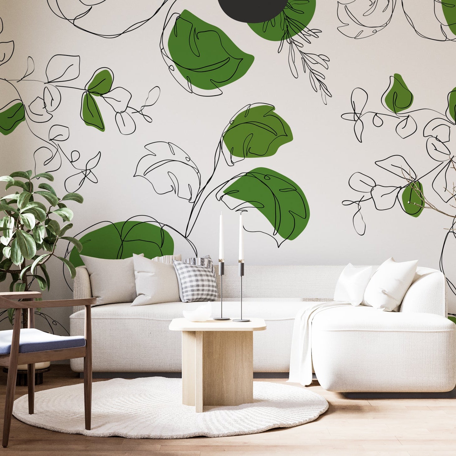 Green Leaf Wallpaper Mural Transform Your Room with Style