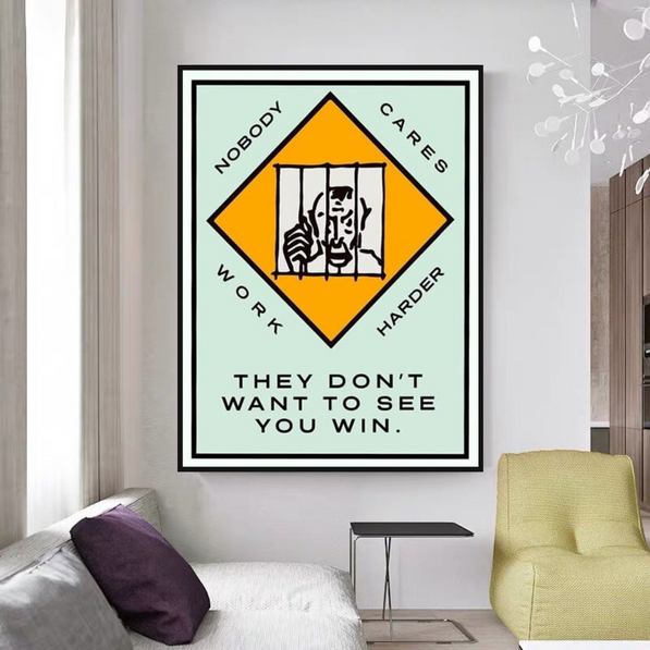 Monopoly They dont want to let you win Card Canvas Wall Art