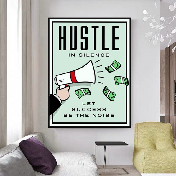 Monopoly Hustle in Silence Card Canvas Wall Art