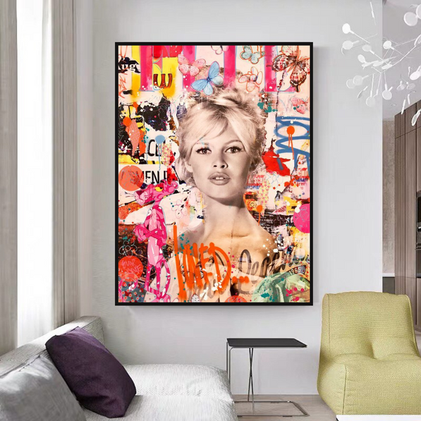 Brigitte Bardot Beauty Queen Canvas Wall Art
