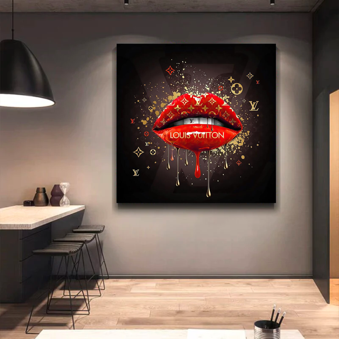 Red Lips Canvas Wall Art - Vibrant Home Decor for a Bold Statement